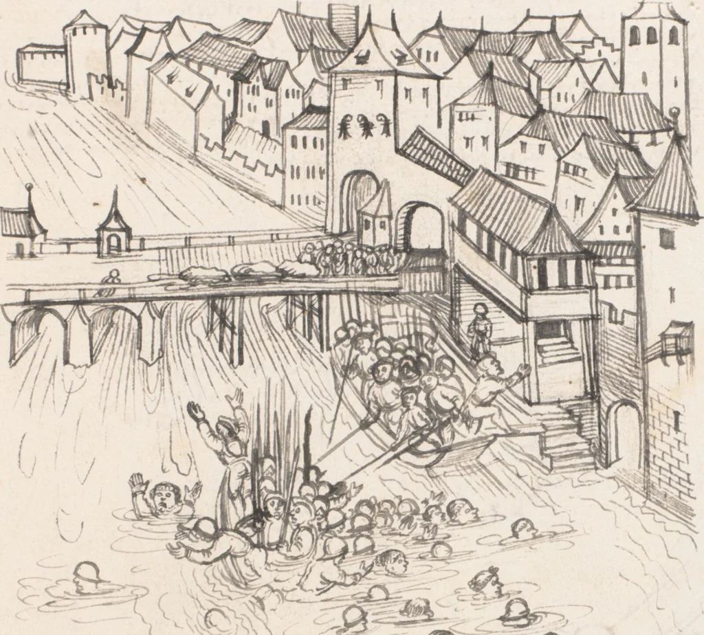 An illustration from Werner Schodoler, Eidgenössische Chronik, Vol. 3, 1514, leaf 495
