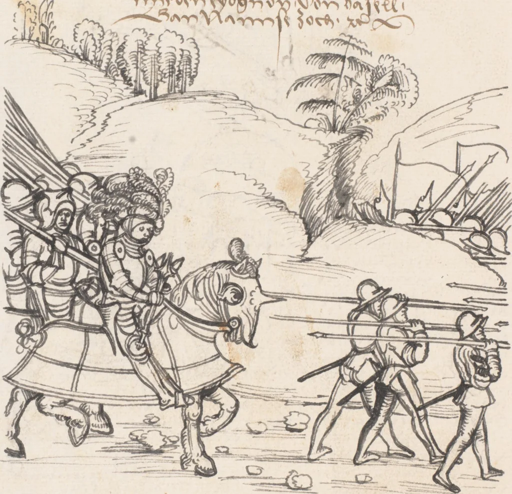 An illustration from Werner Schodoler, Eidgenössische Chronik, Vol. 3, 1514, leaf 496