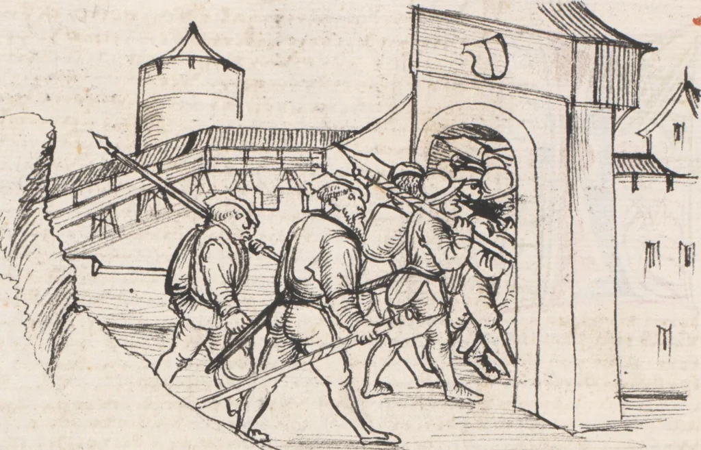 An illustration from Werner Schodoler, Eidgenössische Chronik, Vol. 3, 1514, leaf 520