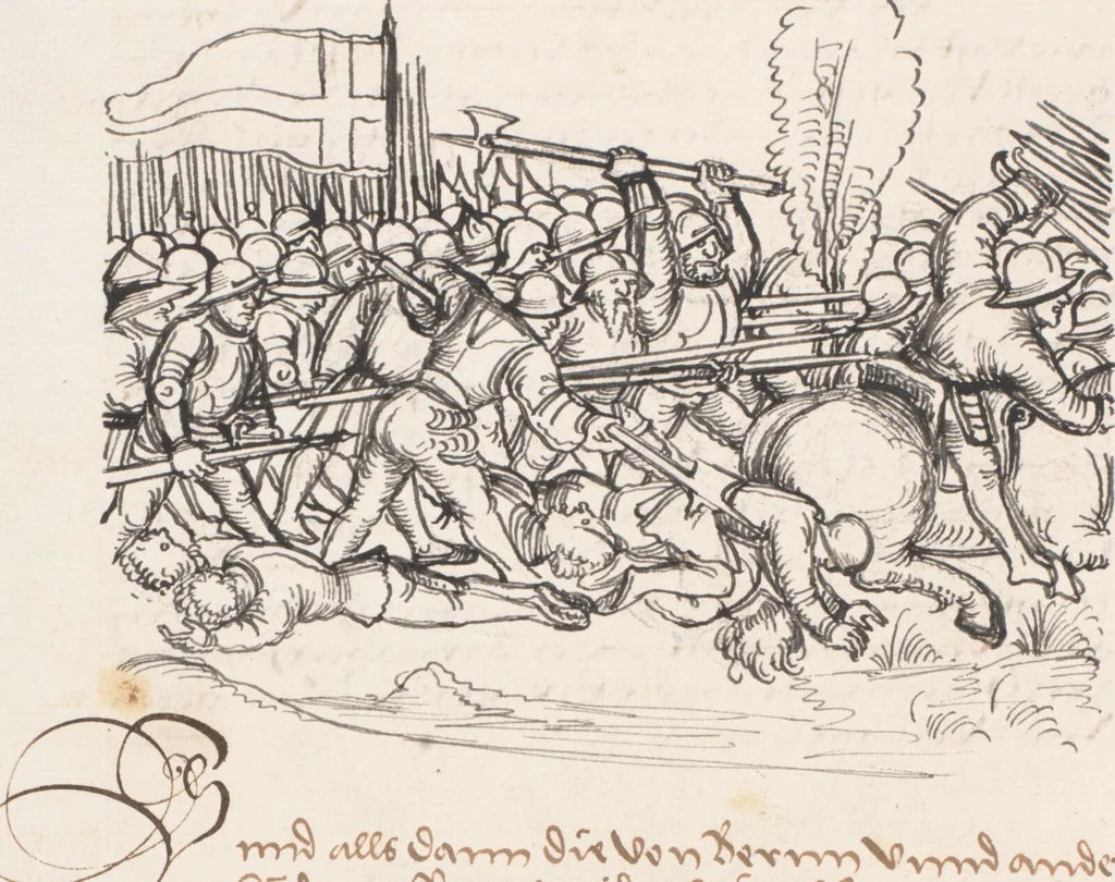 An illustration from Werner Schodoler, Eidgenössische Chronik, Vol. 3, 1514, leaf 546