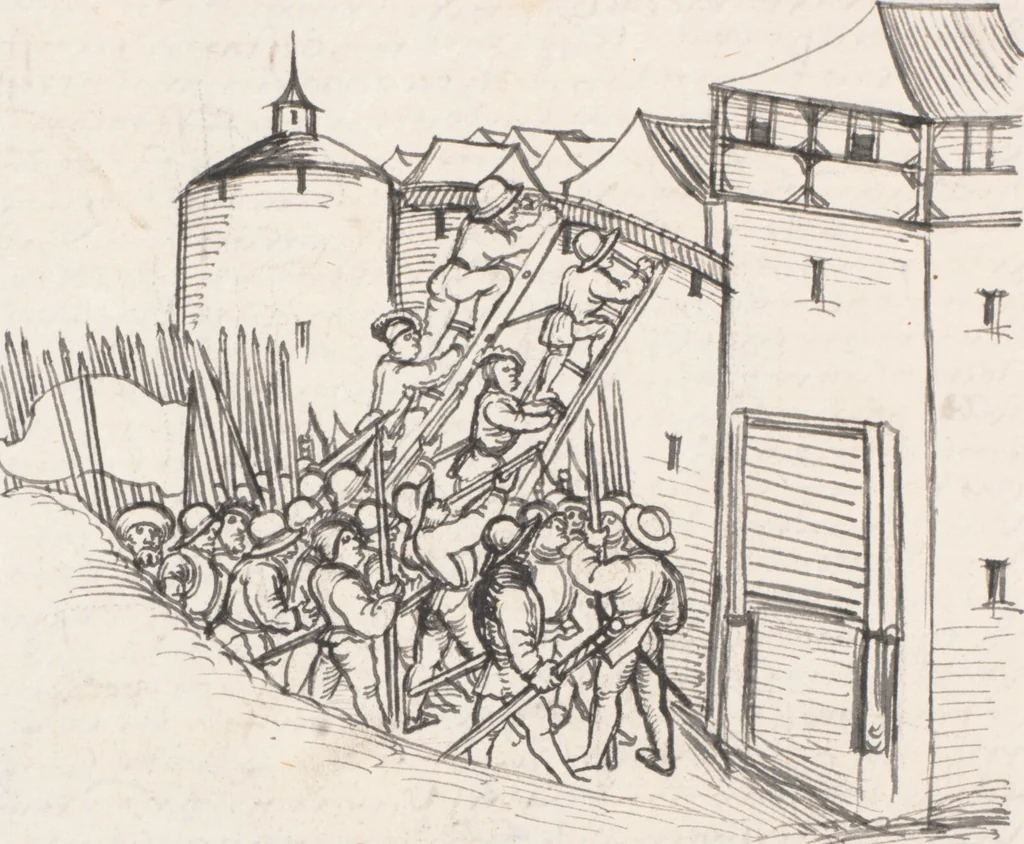 An illustration from Werner Schodoler, Eidgenössische Chronik, Vol. 3, 1514, leaf 558