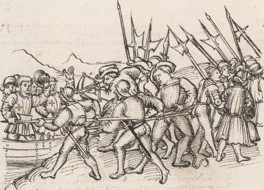 An illustration from Werner Schodoler, Eidgenössische Chronik, Vol. 3, 1514, leaf 56