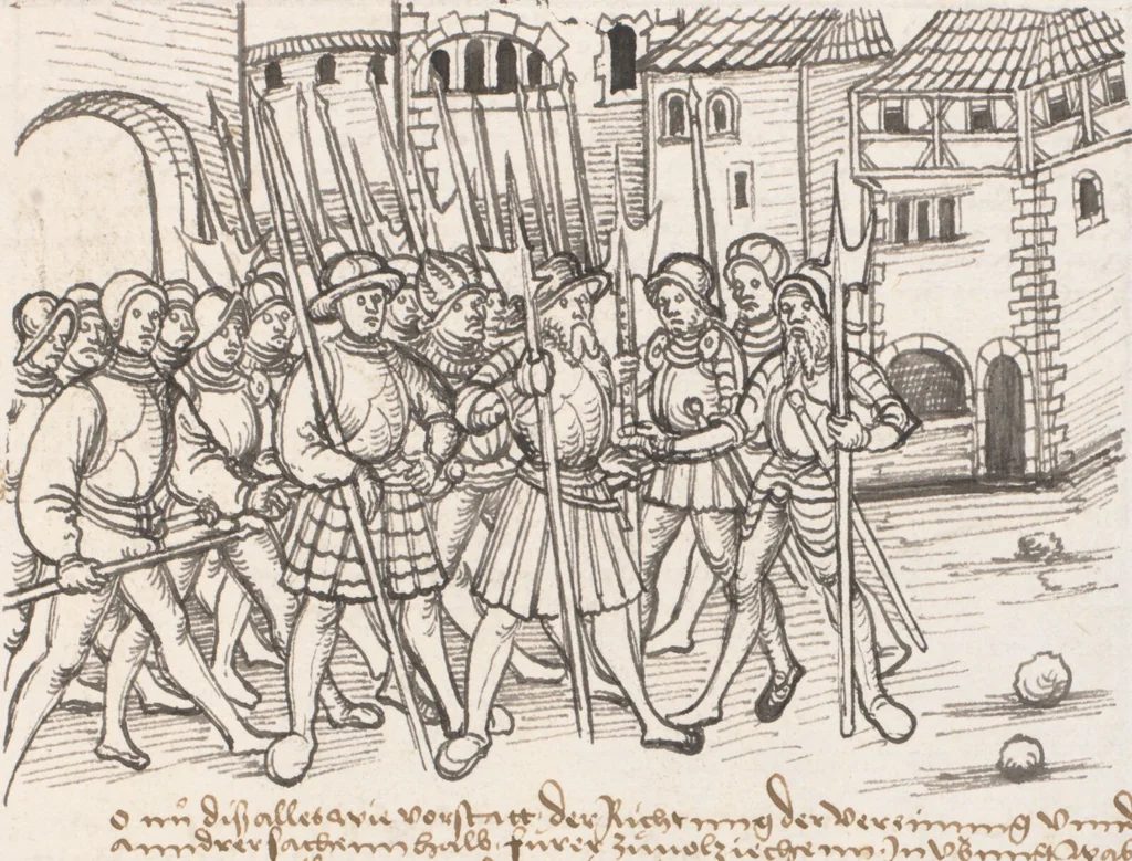 An illustration from Werner Schodoler, Eidgenössische Chronik, Vol. 3, 1514, leaf 97