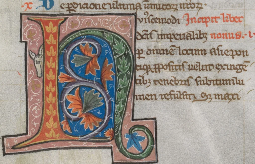 An illustration from Eusebius Caesariensis, Rufinus Aquileiensis, 1250, leaf 142
