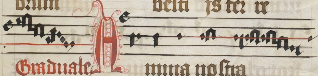 An illustration from Graduale, pars de sanctis, 1550, leaf 57