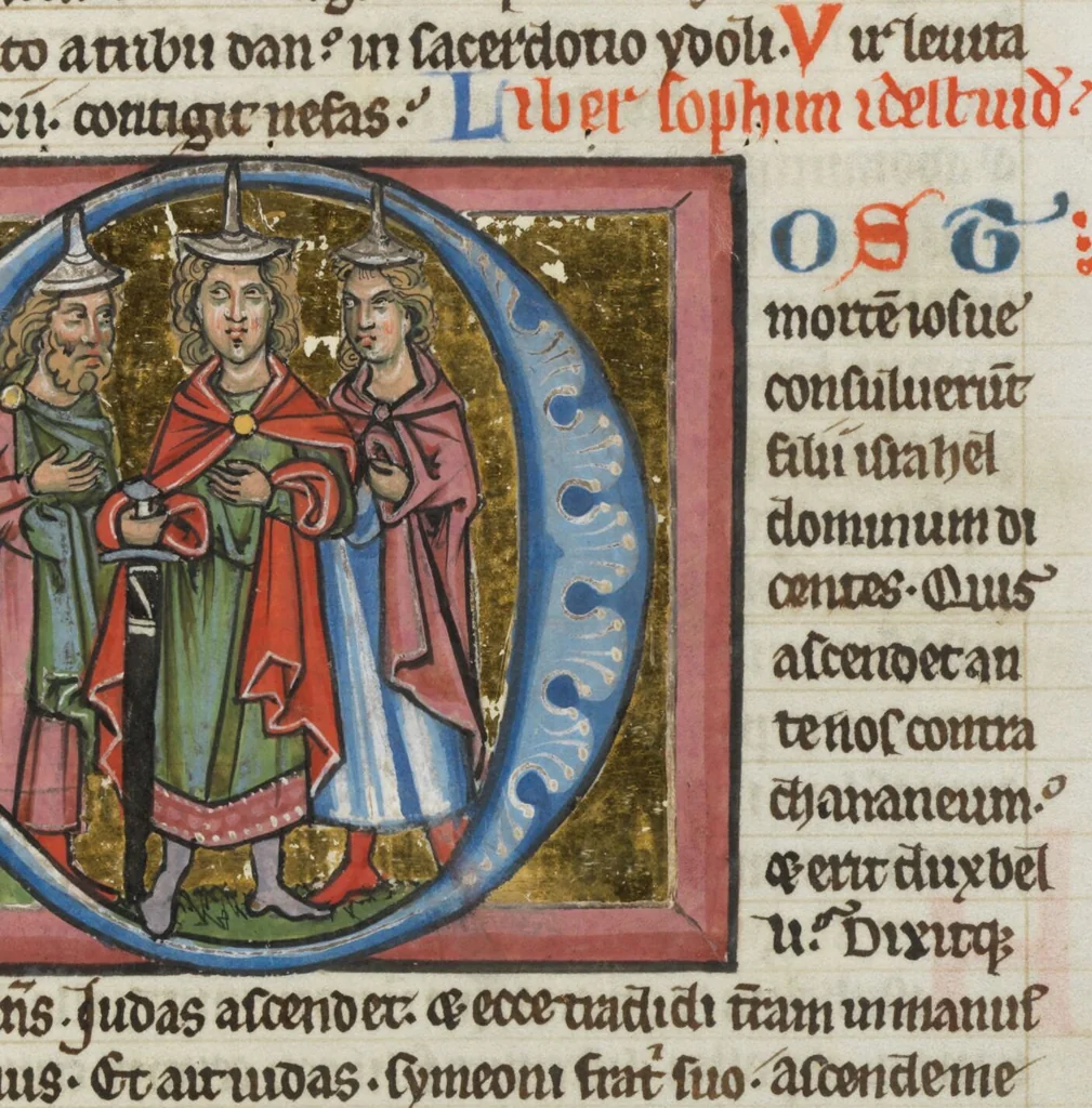 An illustration from Biblia Sacra . Short tract „De fructibus carnis et spiritus“, 1250, leaf 161