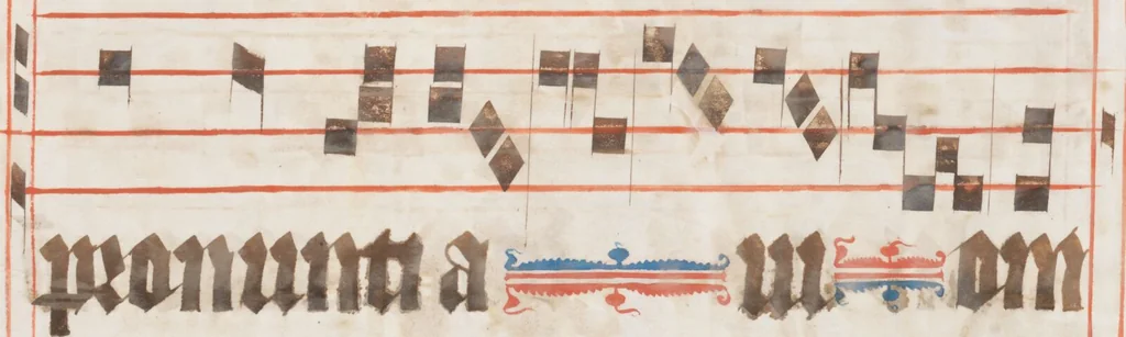 An illustration from Graduale oesa, Proprium de tempore, pars hiemalis, 1330, leaf 157