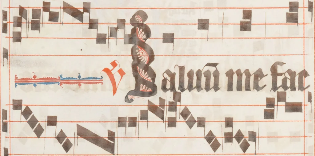 An illustration from Graduale oesa, Proprium de tempore, pars hiemalis, 1330, leaf 454