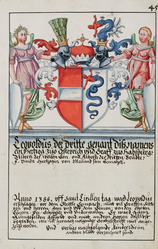 An illustration from Heraldry Guide of Hans Ulrich Fisch, 1627, leaf 101
