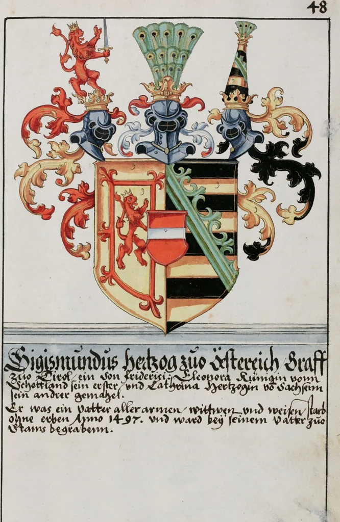 An illustration from Heraldry Guide of Hans Ulrich Fisch, 1627, leaf 107