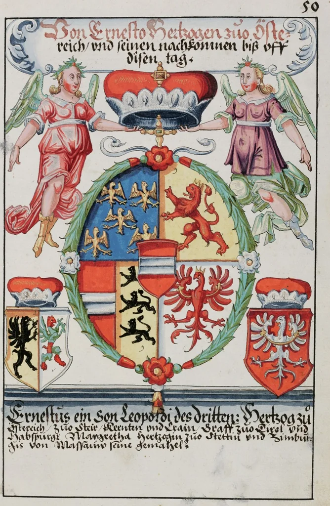 An illustration from Heraldry Guide of Hans Ulrich Fisch, 1627, leaf 111