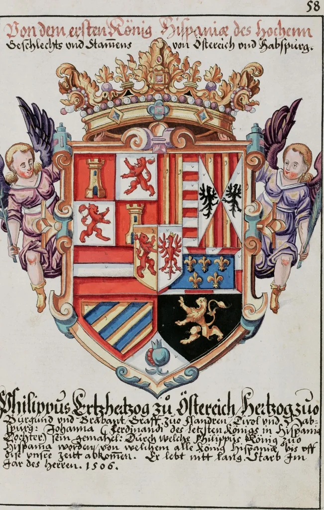 An illustration from Heraldry Guide of Hans Ulrich Fisch, 1627, leaf 123