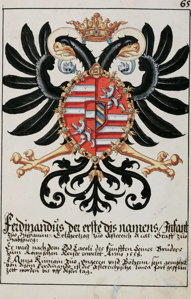 An illustration from Heraldry Guide of Hans Ulrich Fisch, 1627, leaf 135