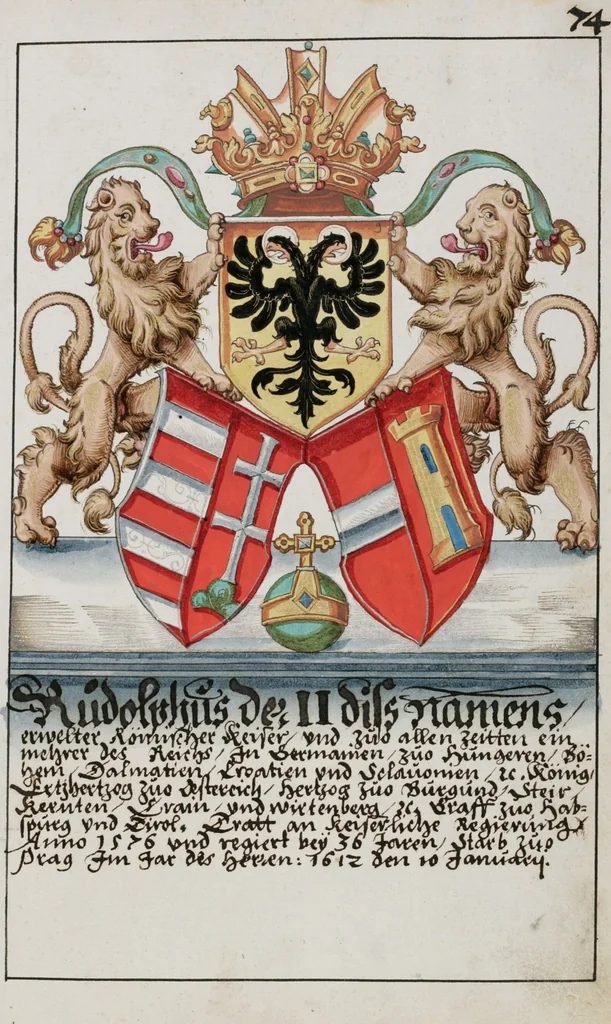 An illustration from Heraldry Guide of Hans Ulrich Fisch, 1627, leaf 153