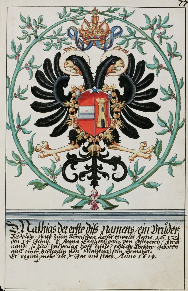 An illustration from Heraldry Guide of Hans Ulrich Fisch, 1627, leaf 157