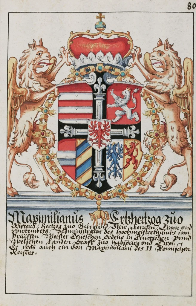 An illustration from Heraldry Guide of Hans Ulrich Fisch, 1627, leaf 161