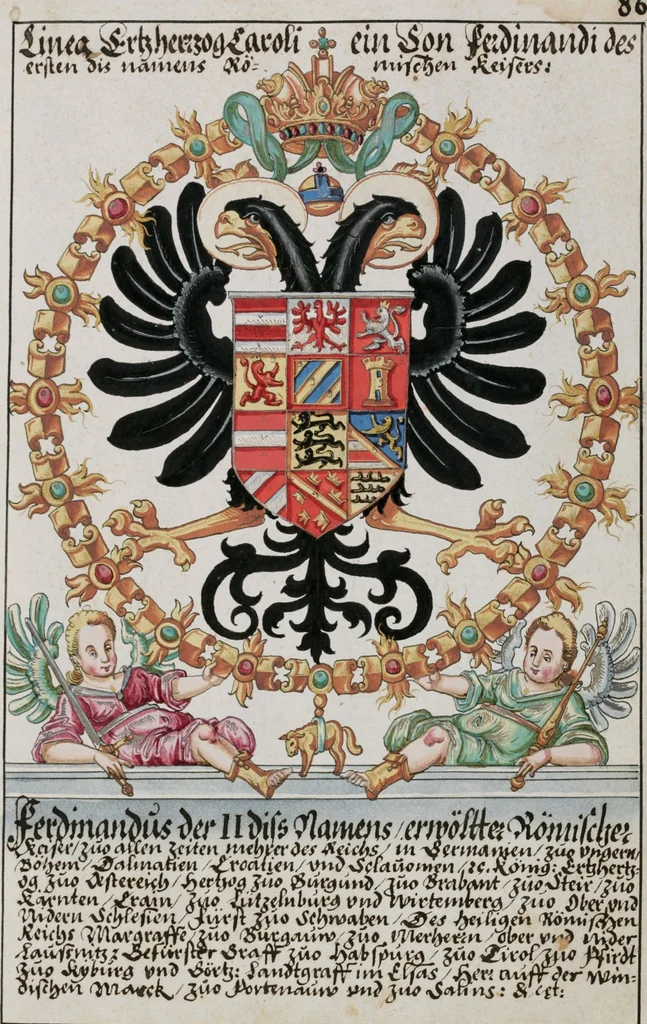 An illustration from Heraldry Guide of Hans Ulrich Fisch, 1627, leaf 171