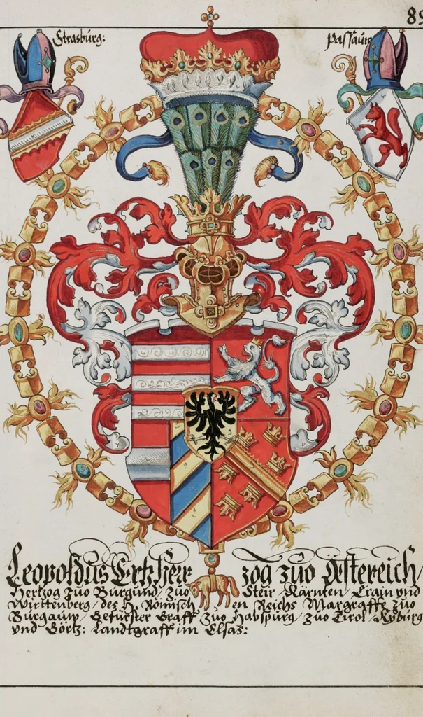 An illustration from Heraldry Guide of Hans Ulrich Fisch, 1627, leaf 175