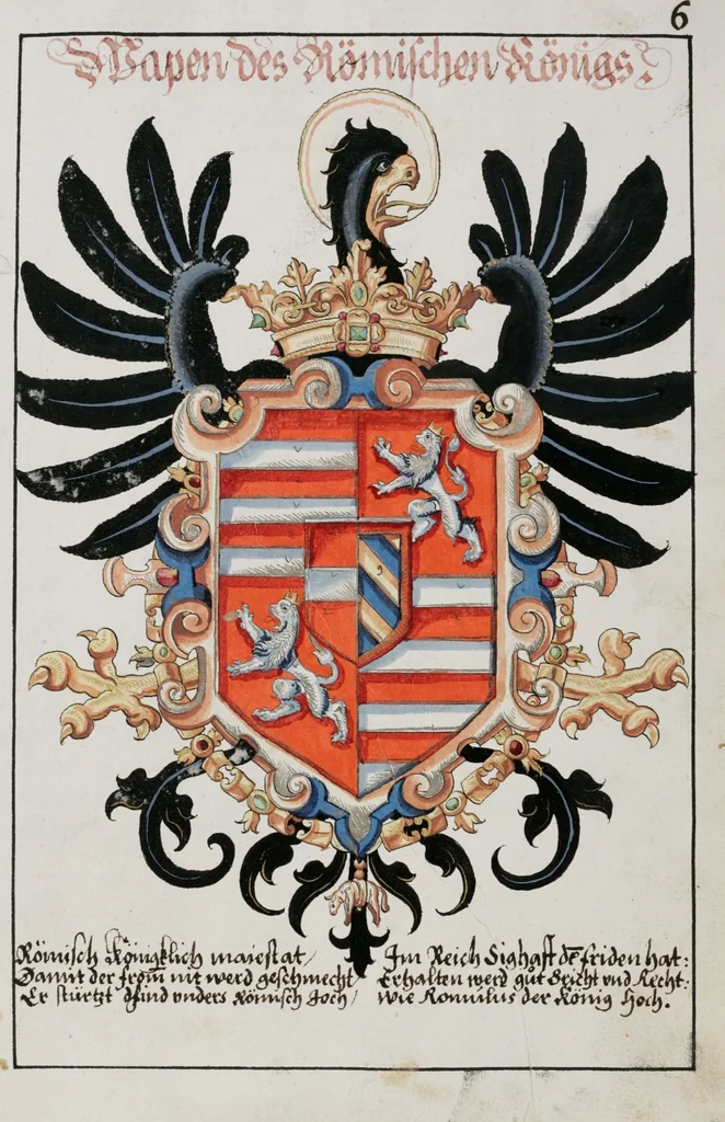 An illustration from Heraldry Guide of Hans Ulrich Fisch, 1627, leaf 25