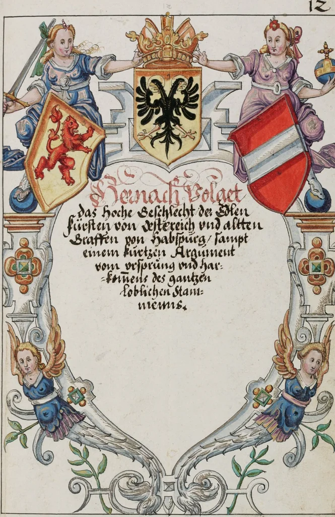 An illustration from Heraldry Guide of Hans Ulrich Fisch, 1627, leaf 37