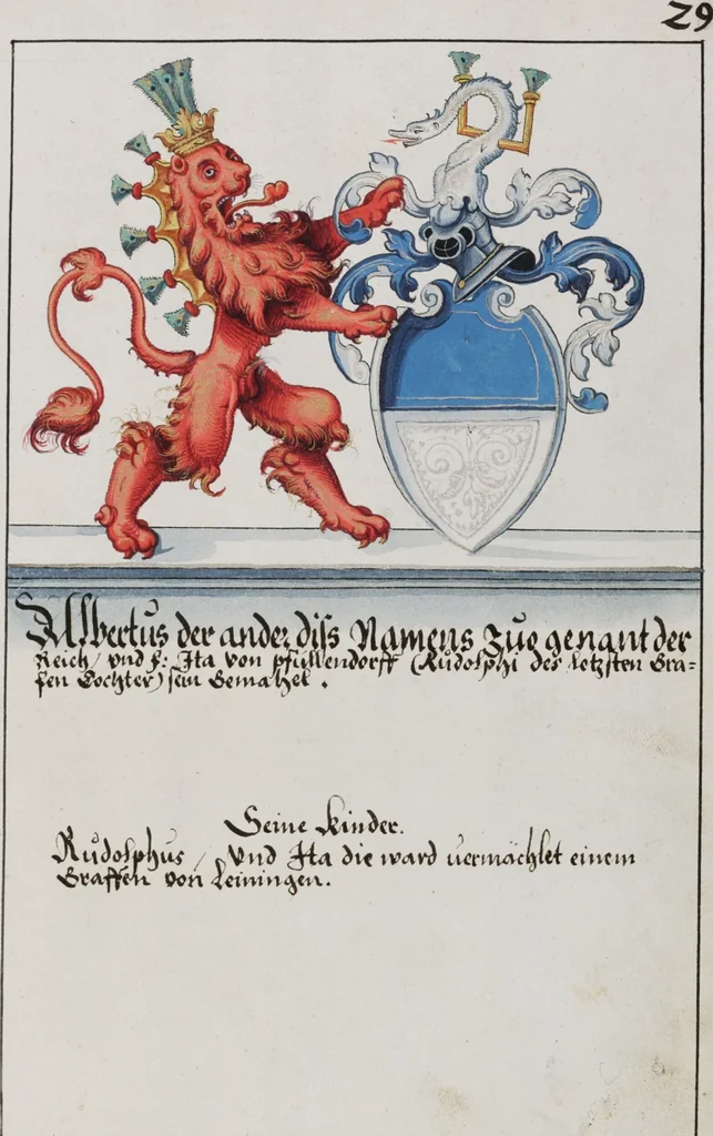 An illustration from Heraldry Guide of Hans Ulrich Fisch, 1627, leaf 71