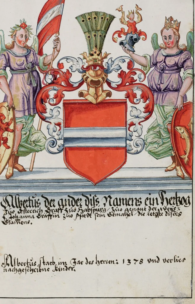 An illustration from Heraldry Guide of Hans Ulrich Fisch, 1627, leaf 89