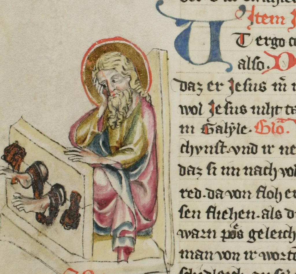 An illustration from Klosterneuburger Evangelienwerk, 1340, leaf 100