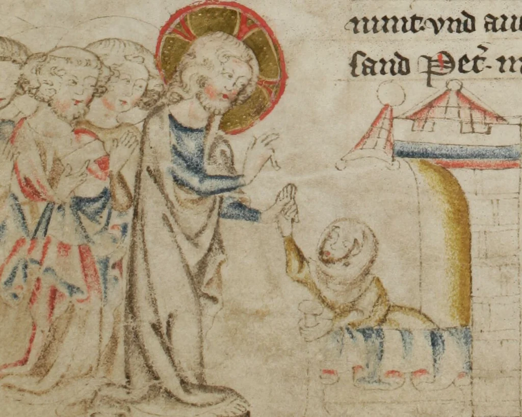 An illustration from Klosterneuburger Evangelienwerk, 1340, leaf 138