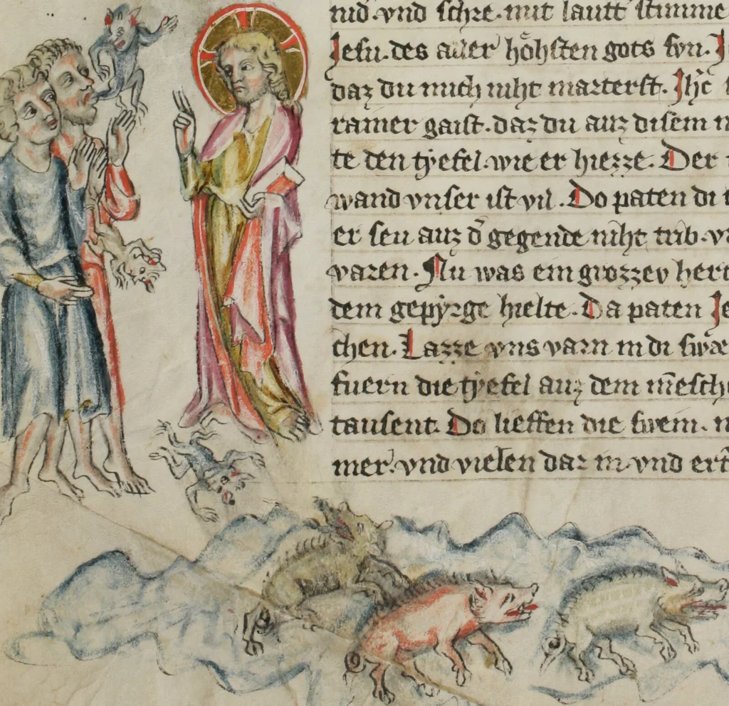 An illustration from Klosterneuburger Evangelienwerk, 1340, leaf 164