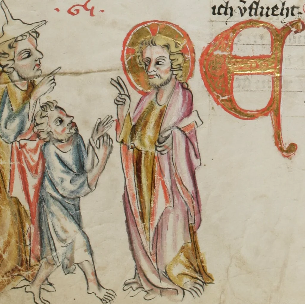 An illustration from Klosterneuburger Evangelienwerk, 1340, leaf 172