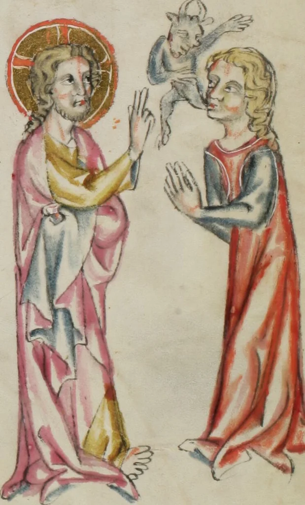 An illustration from Klosterneuburger Evangelienwerk, 1340, leaf 175