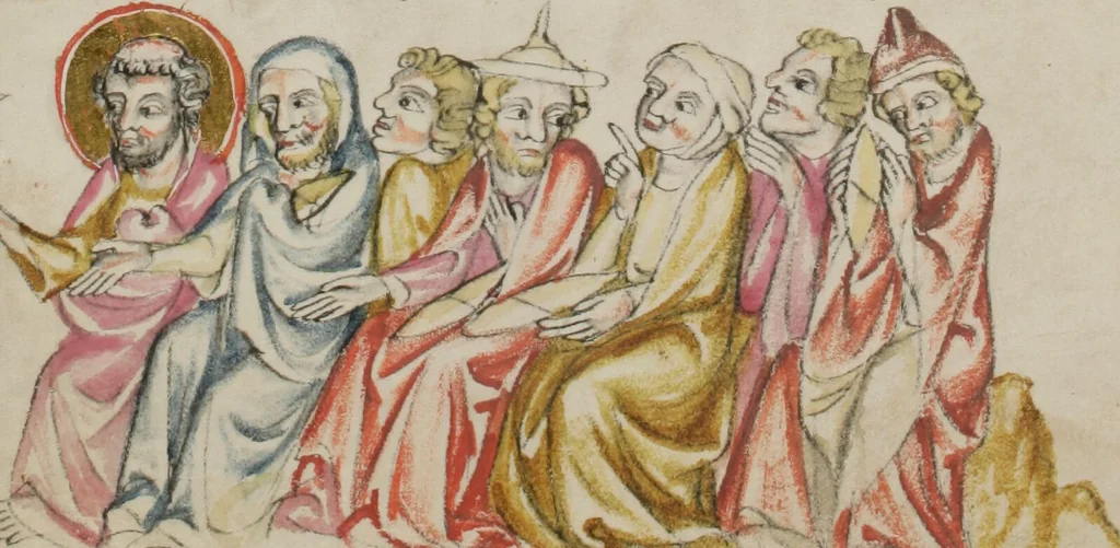 An illustration from Klosterneuburger Evangelienwerk, 1340, leaf 178