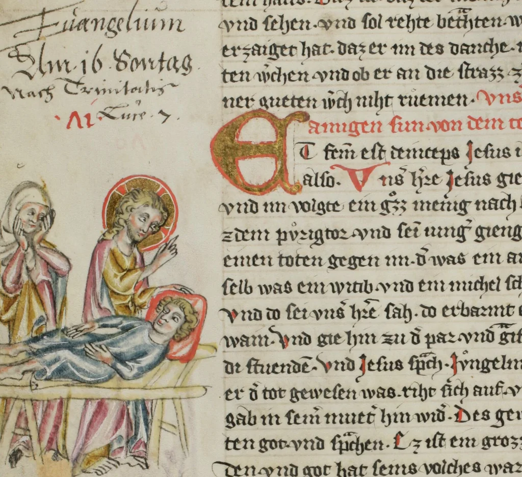 An illustration from Klosterneuburger Evangelienwerk, 1340, leaf 186