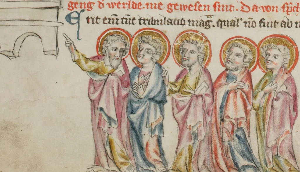 An illustration from Klosterneuburger Evangelienwerk, 1340, leaf 316