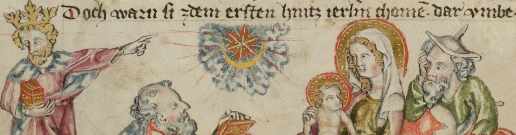 An illustration from Klosterneuburger Evangelienwerk, 1340, leaf 34