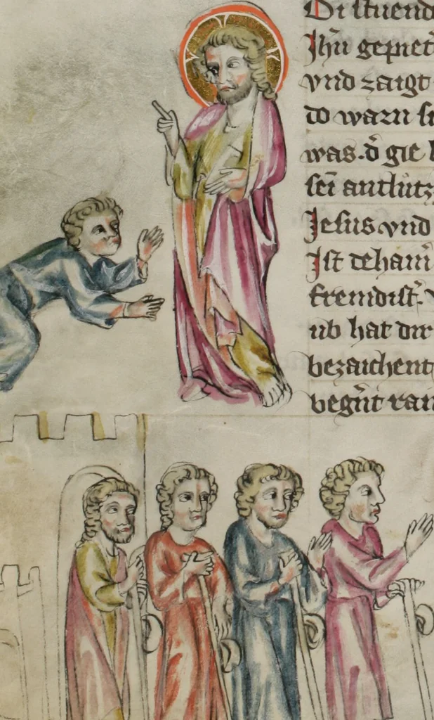 An illustration from Klosterneuburger Evangelienwerk, 1340, leaf 358