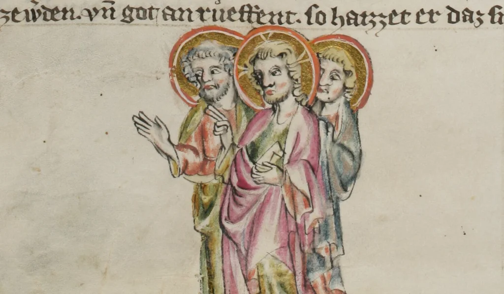 An illustration from Klosterneuburger Evangelienwerk, 1340, leaf 358