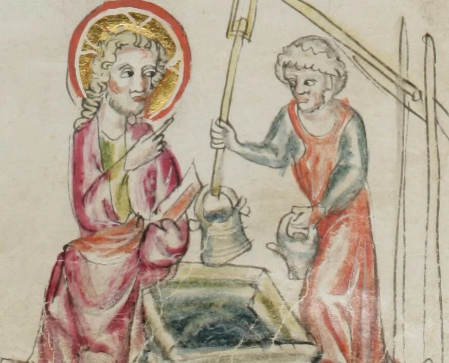 An illustration from Klosterneuburger Evangelienwerk, 1340, leaf 374