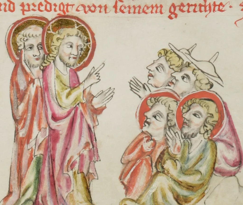 An illustration from Klosterneuburger Evangelienwerk, 1340, leaf 385