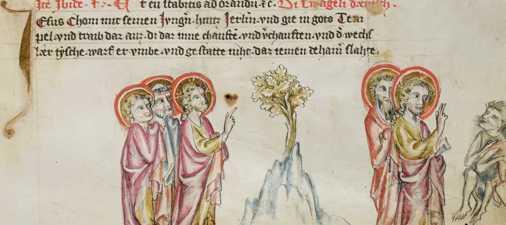 An illustration from Klosterneuburger Evangelienwerk, 1340, leaf 429
