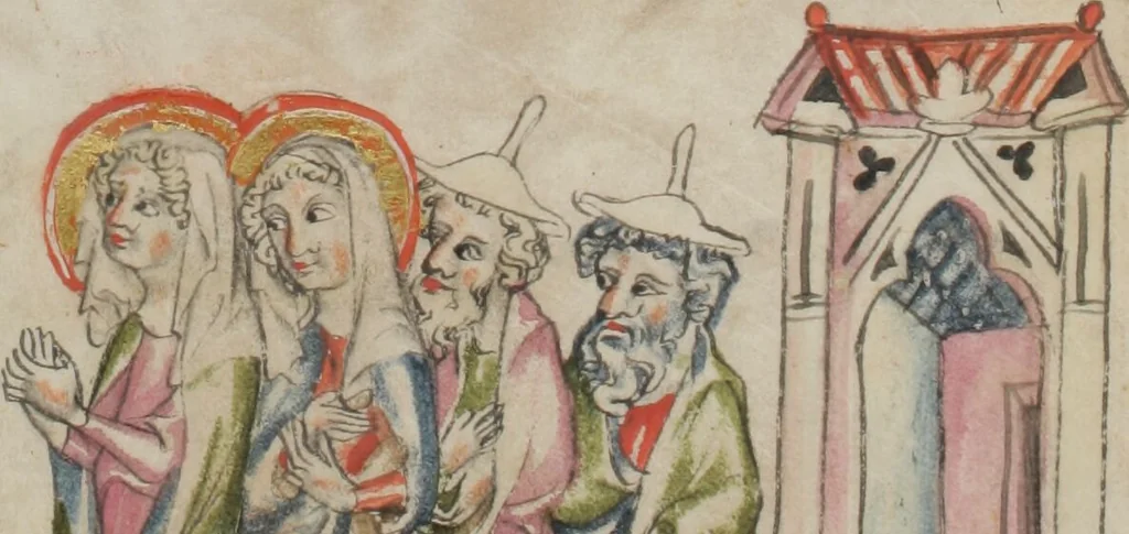 An illustration from Klosterneuburger Evangelienwerk, 1340, leaf 434