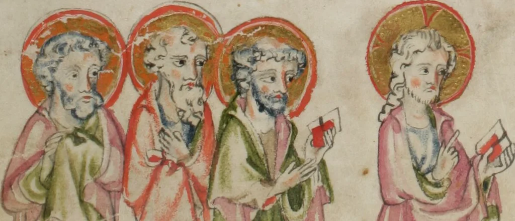 An illustration from Klosterneuburger Evangelienwerk, 1340, leaf 434