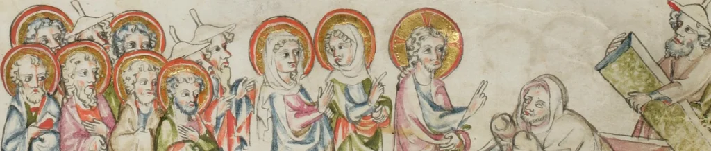 An illustration from Klosterneuburger Evangelienwerk, 1340, leaf 435