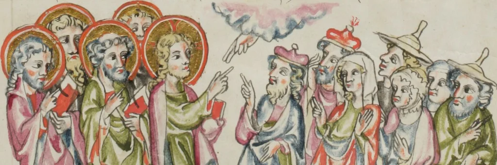 An illustration from Klosterneuburger Evangelienwerk, 1340, leaf 445