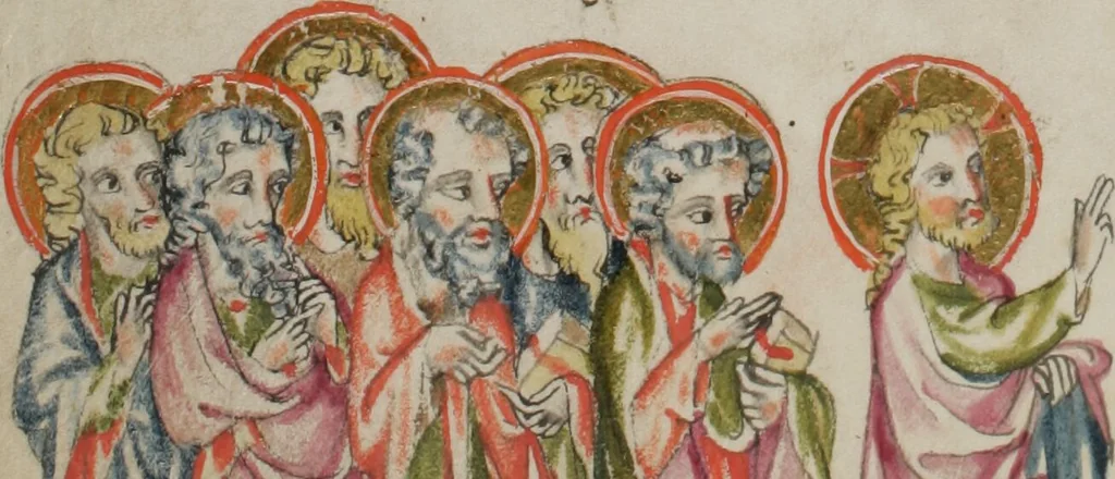 An illustration from Klosterneuburger Evangelienwerk, 1340, leaf 448