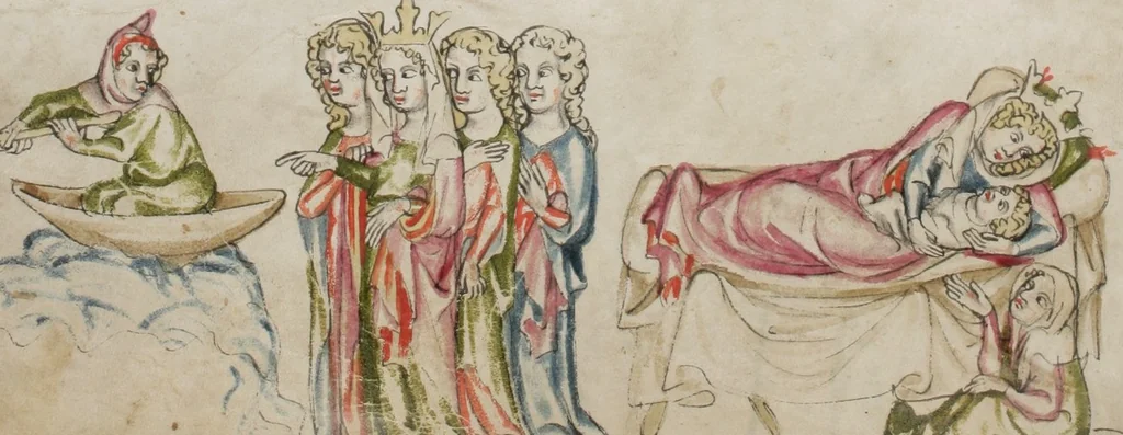 An illustration from Klosterneuburger Evangelienwerk, 1340, leaf 452