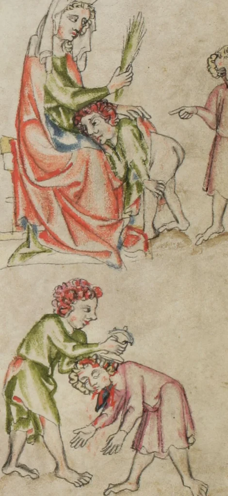 An illustration from Klosterneuburger Evangelienwerk, 1340, leaf 453