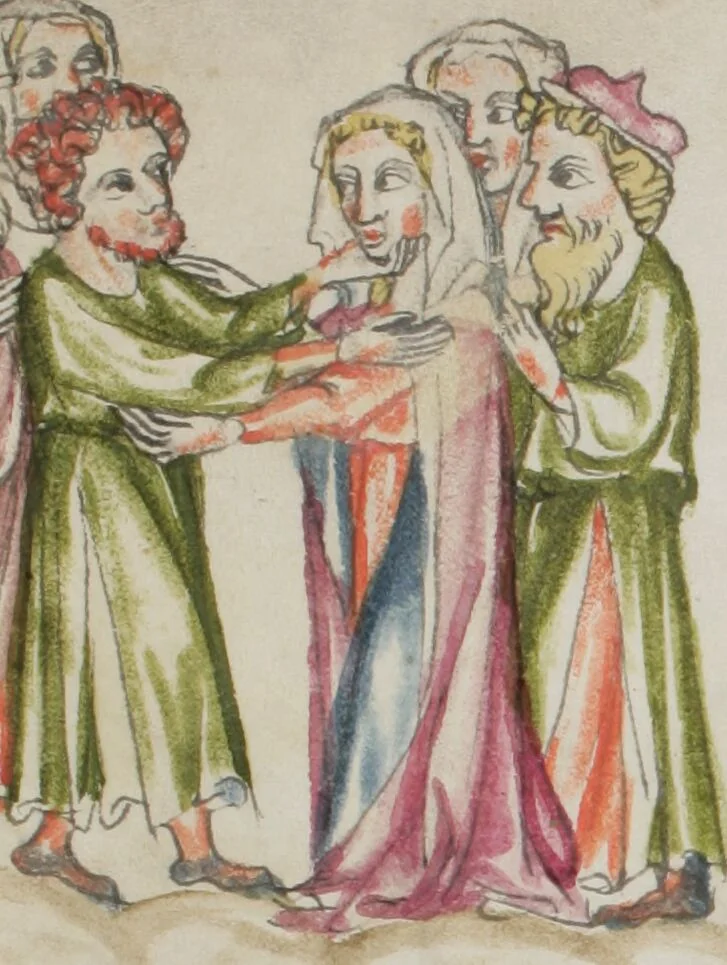 An illustration from Klosterneuburger Evangelienwerk, 1340, leaf 454