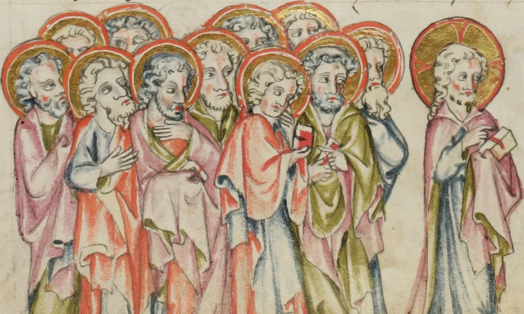 An illustration from Klosterneuburger Evangelienwerk, 1340, leaf 473