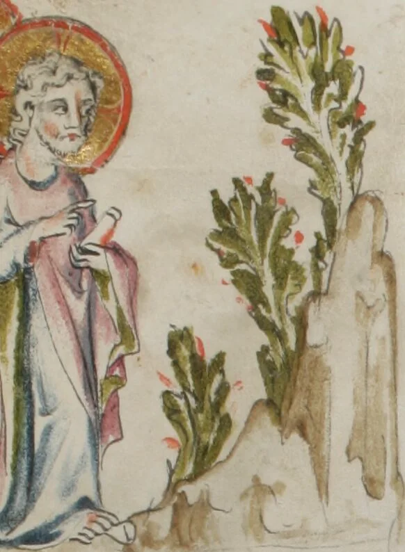 An illustration from Klosterneuburger Evangelienwerk, 1340, leaf 474